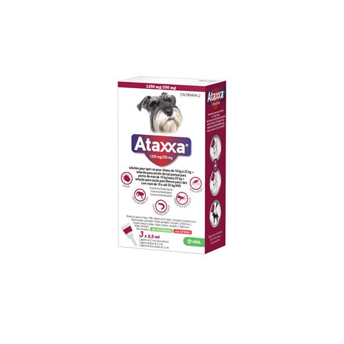 Ataxxa 1250 mg/250mg Perros 10-25 Kg 4 pip